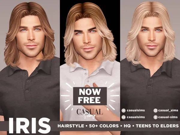 Alpha IRIS MALE HAIRSTYLE by casualsims - The Sims 4 Custom Content