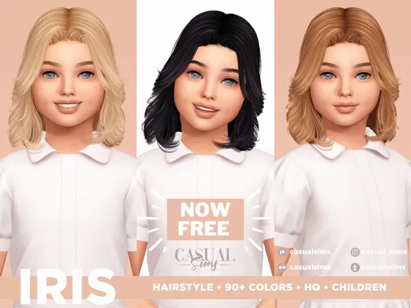 Alpha IRIS KIDS HAIRSTYLE - The Sims 4 Custom Content