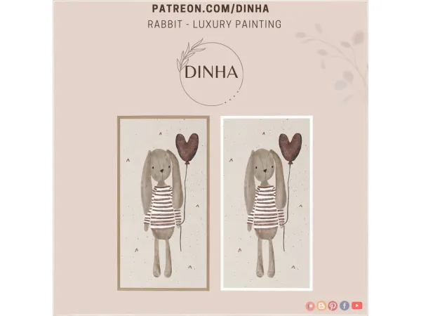Alpha Rabbit Luxury Painting - The Sims 4 Custom Content
