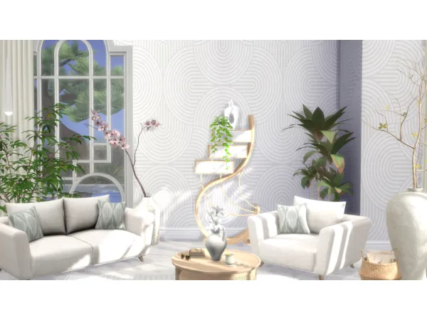 Mix Melina Geometric Wallpaper by Philo - The Sims 4 Custom Content