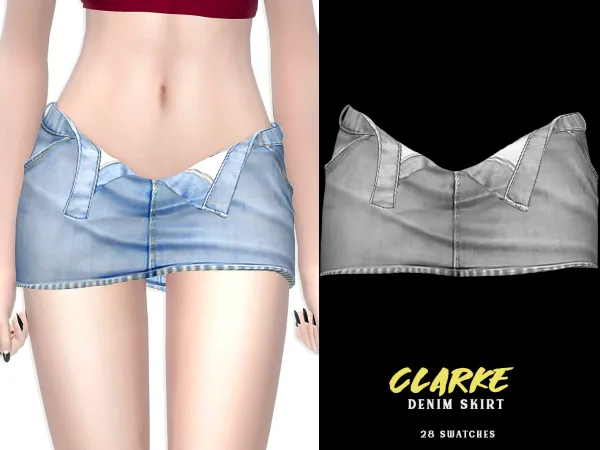 Alpha Clarke Denim Mini Skirt - The Sims 4 Custom Content