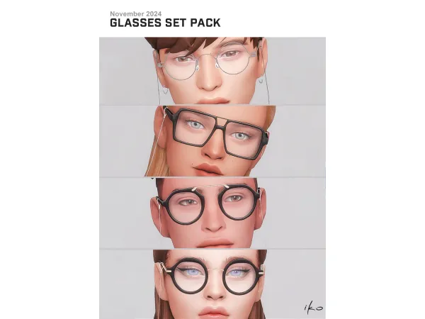 Maxis Match Glasses Set Pack by ikosims - The Sims 4 Custom Content