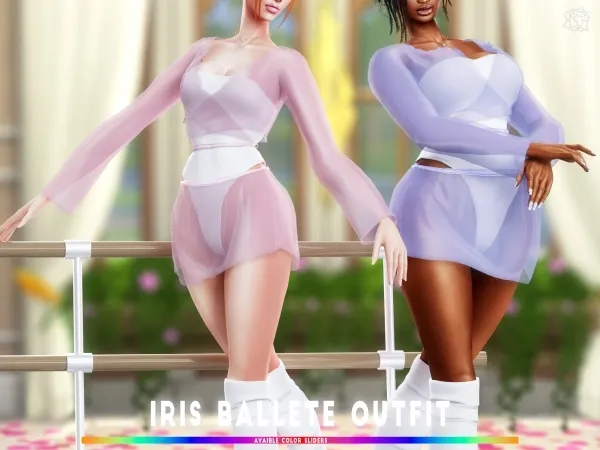 Alpha Iris Ballet outfit brsims - The Sims 4 Custom Content