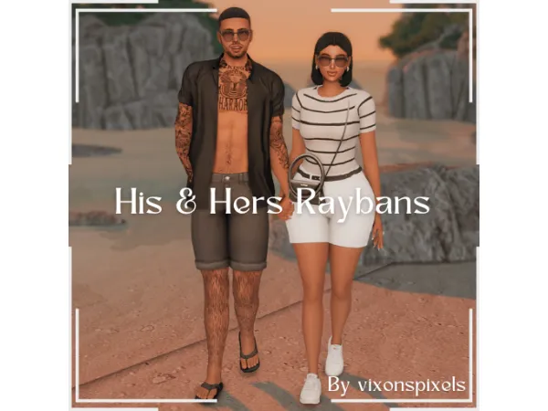 Maxis Match His Hers Rayban Sunglasses by vixonspixels - The Sims 4 Custom Content