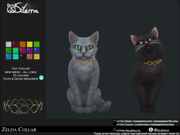 Mix Zelda Collar by Silerna - The Sims 4 Custom Content