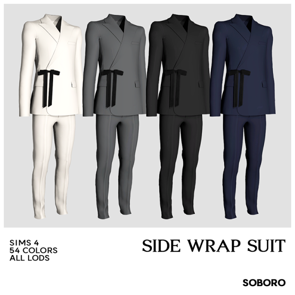 Mix SOBORO Side Wrap Suit by simsfinds - The Sims 4 Custom Content