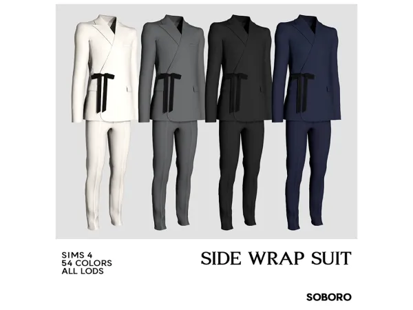 Mix SOBORO Side Wrap Suit - The Sims 4 Custom Content