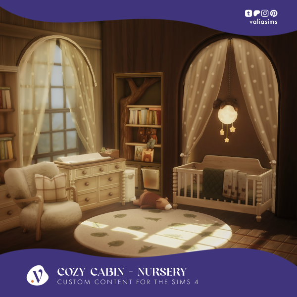 Maxis Match Cozy Cabin Collection Nursery by simsfinds - The Sims 4 Custom Content