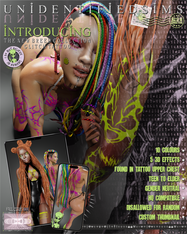 Mix Glitch Tattoo by unidentifiedsims - The Sims 4 Custom Content