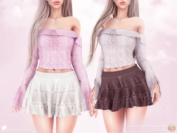 Alpha romantic autumn dreamy outfit (TOP) p222 tr by busratr - The Sims 4 Custom Content