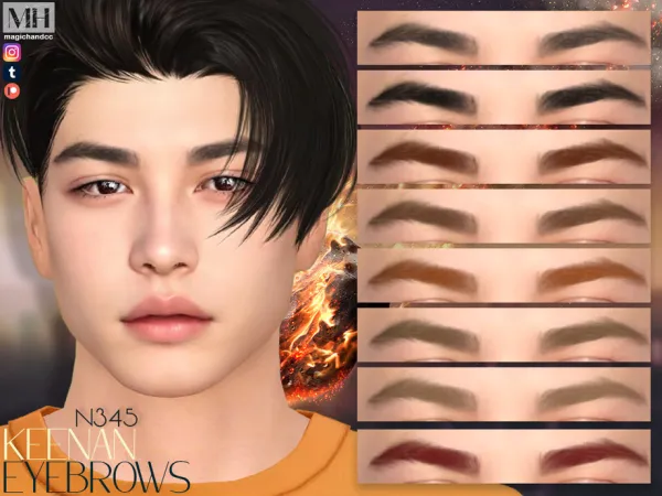 Alpha Keenan Eyebrows N345 by MagicHand - The Sims 4 Custom Content