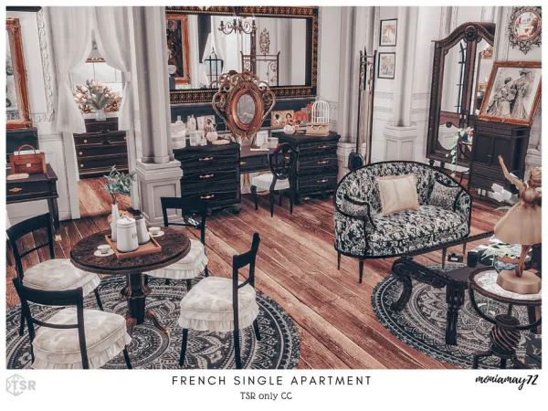 Alpha French Single Apartment TSR only by Moniamay72 - The Sims 4 Custom Content