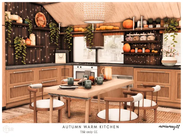 Alpha Autumn Warm Kitchen TSR only by Moniamay72 - The Sims 4 Custom Content