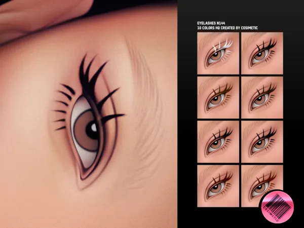 Maxis Match 2D Eyelashes N144 by cosimetic - The Sims 4 Custom Content