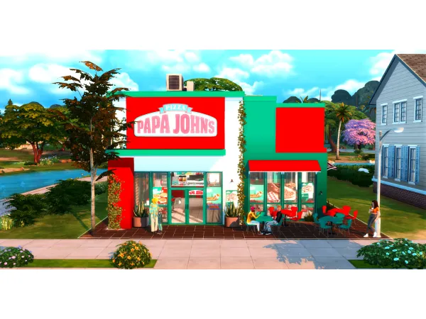 Maxis Match PAPA JOHN'S by DepressedSimmer - The Sims 4 Custom Content