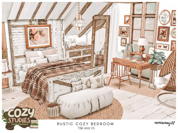 Alpha Rustic Cozy Bedroom TSR only by Moniamay72 - The Sims 4 Custom Content