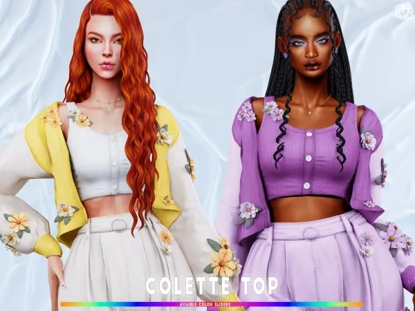 Mix Colette top brsims - The Sims 4 Custom Content