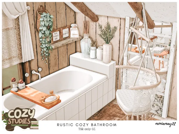 Alpha Rustic Cozy Bathroom TSR only by moniamay72 - The Sims 4 Custom Content