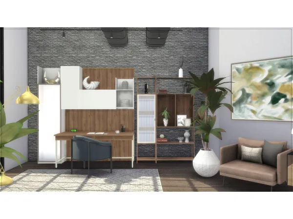Alpha [ArtVitalex] Groton Office Study Room - The Sims 4 Custom Content