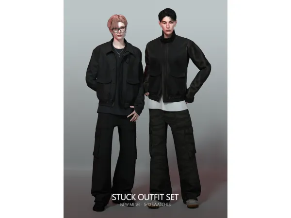 Alpha [RONA] Stuck Outfit Set - The Sims 4 Custom Content