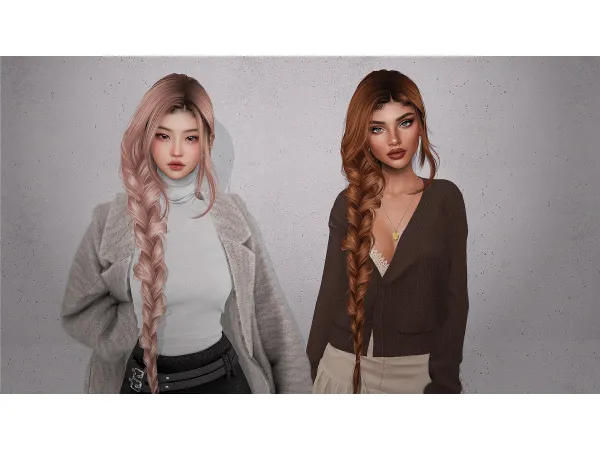 Alpha Rapunzel Hairstyle by Doux - The Sims 4 Custom Content
