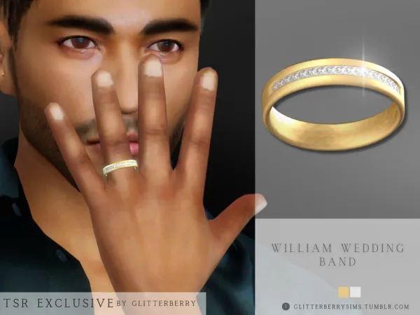 Alpha William Wedding Band by Glitterberryfly - The Sims 4 Custom Content