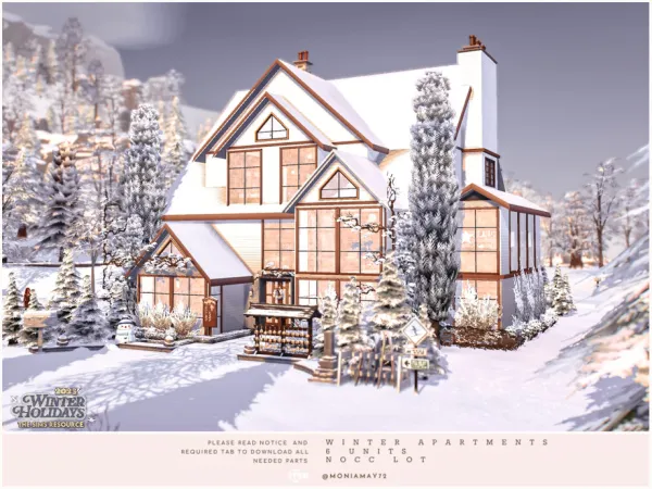 Maxis Match Winter Apartments 6 units No Lot by Moniamay72 - The Sims 4 Custom Content