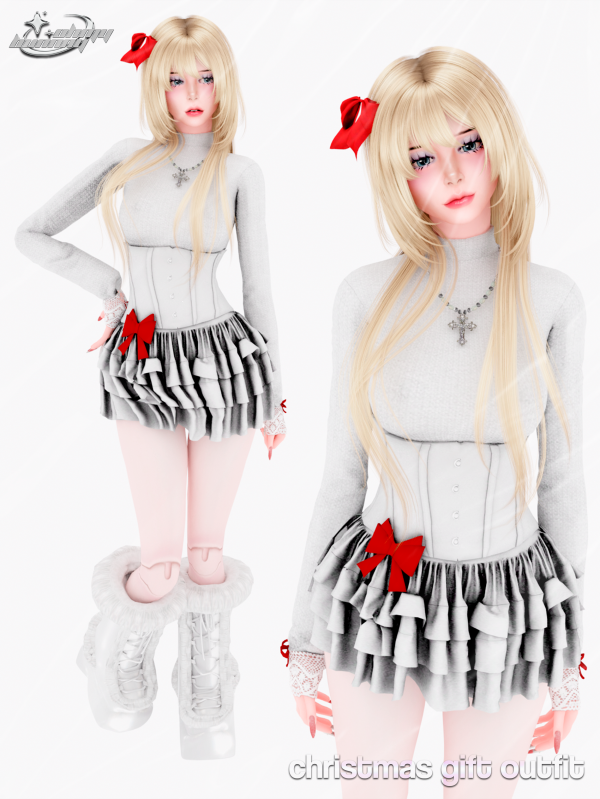 Alpha CHRISTMAS GIFT OUTFIT by ohmybunnny2 - The Sims 4 Custom Content