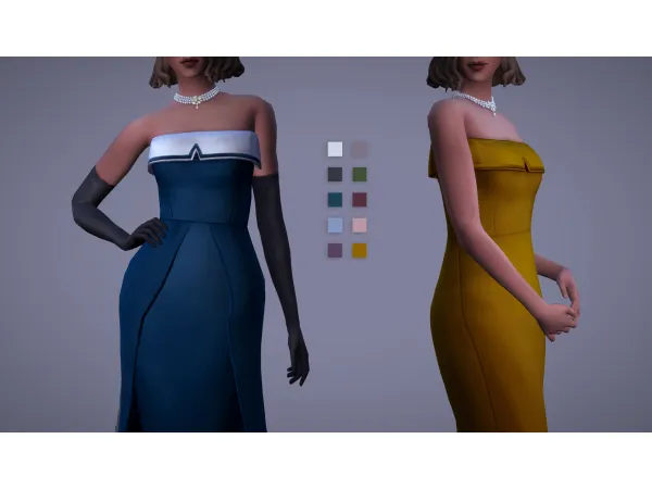 Maxis Match Gala Dress 2 Styles 20 Swatches by Magnolian Farewell - The Sims 4 Custom Content