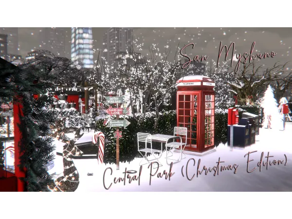 Mix San Myshuno Central Park Christmas Edition by ParisSimmer - The Sims 4 Custom Content
