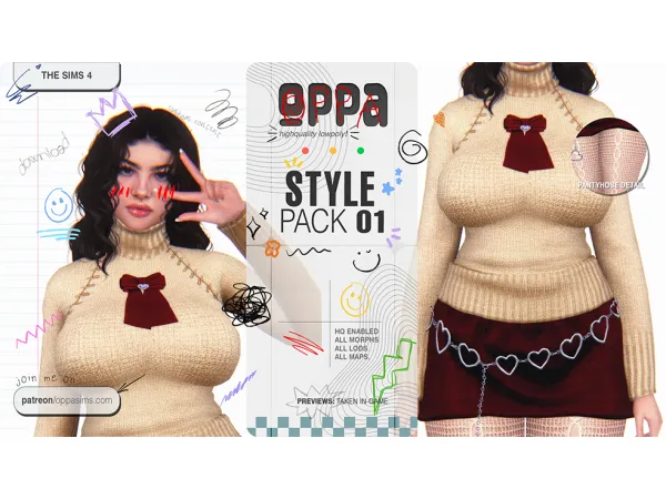 Alpha Style Pack N01 by oppasims - The Sims 4 Custom Content