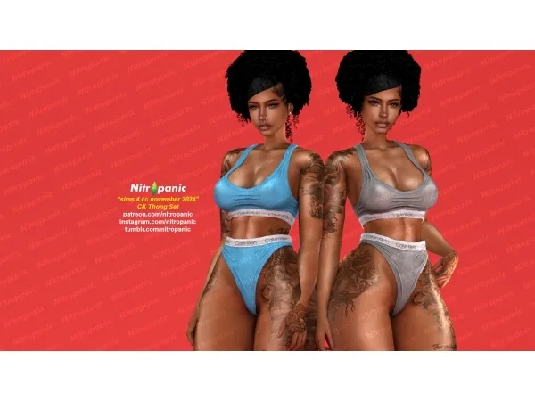 Alpha Nitropanic_C Thong Set - The Sims 4 Custom Content