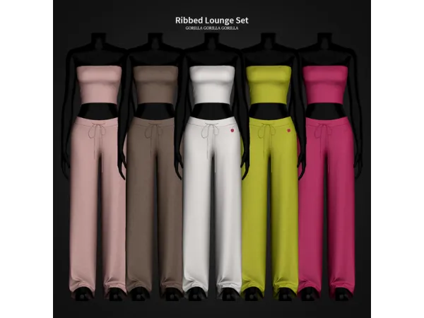 Mix Ribbed Lounge Set by gorillax3 - The Sims 4 Custom Content