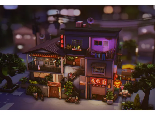 Maxis Match asian townhouse by lollisimsi - The Sims 4 Custom Content