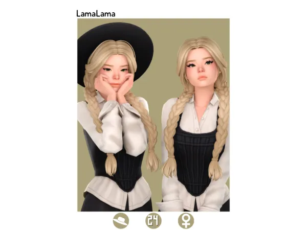 Maxis Match LamaLama Hair Janey - The Sims 4 Custom Content