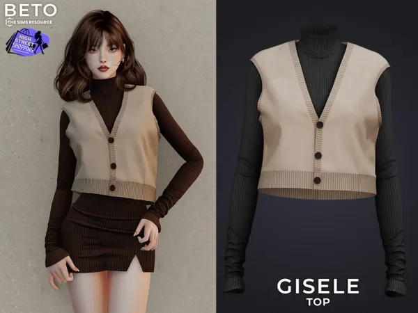 Mix Gisele (Top) by Beto_ae0 - The Sims 4 Custom Content