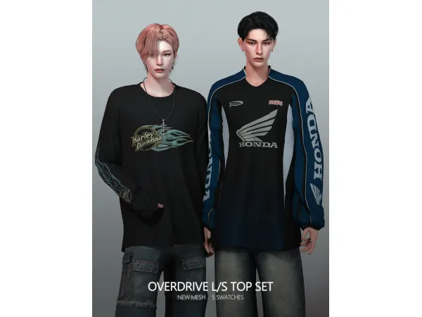 Alpha [RONA] Overdrive LS Top Set - The Sims 4 Custom Content
