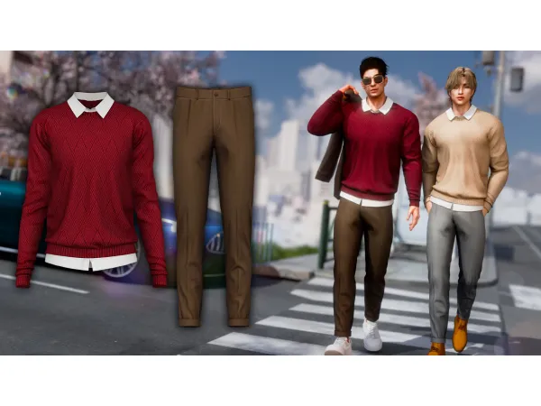 Alpha Lucca Clothing Set by WisteriaSims - The Sims 4 Custom Content