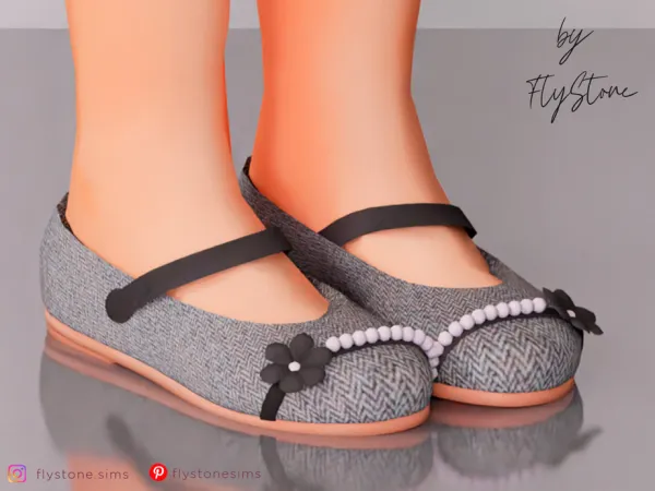 Mix Child Ballet Flats by FlyStone - The Sims 4 Custom Content