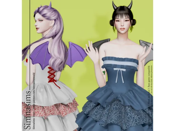 Maxis Match halloween devil horns and wings by simnasimsworld - The Sims 4 Custom Content