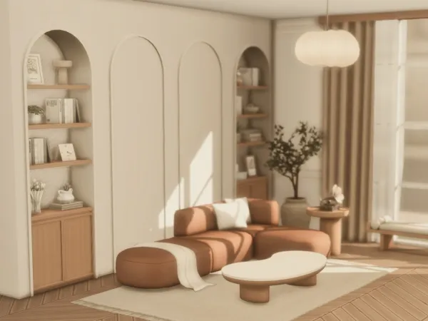 Maxis Match LivingDining Set APRICITY by GUA - The Sims 4 Custom Content