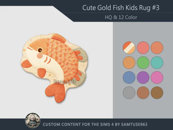 Mix HQ Cute GoldFish Kids Dance Rug 3 Samtuse963 - The Sims 4 Custom Content
