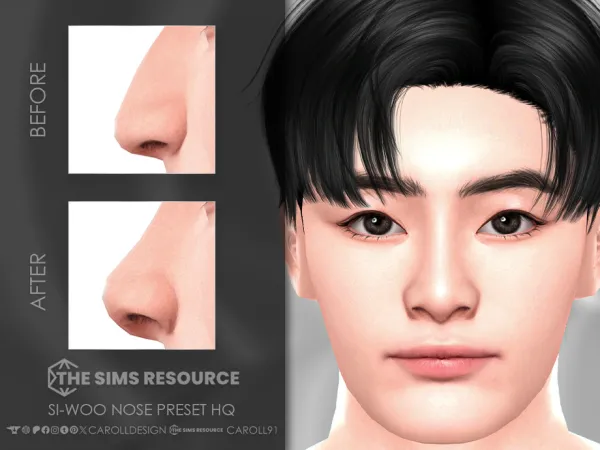 Mix Si woo Nose Preset HQ by Caroll912 - The Sims 4 Custom Content