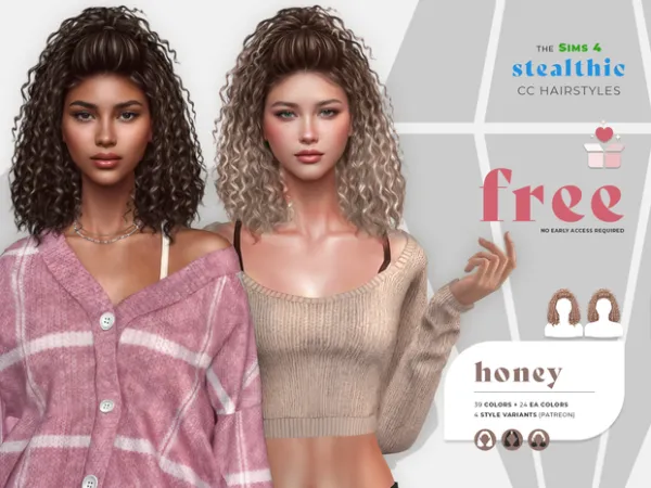 Alpha Stealthic Honey Hair - The Sims 4 Custom Content