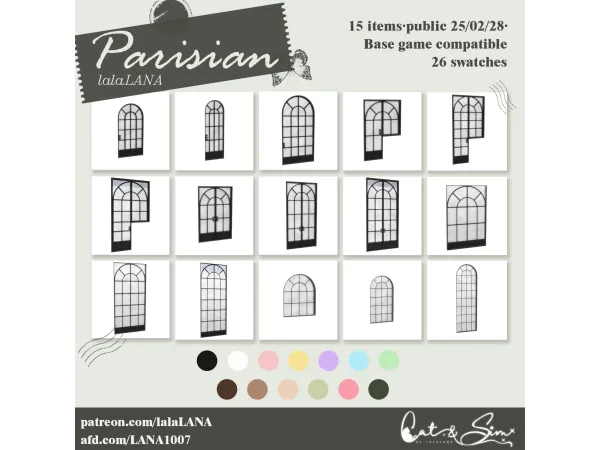 Mix Parisian Set by lalaLANA - The Sims 4 Custom Content