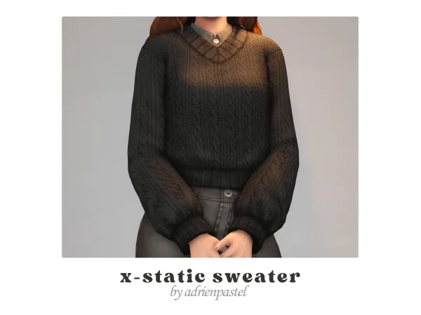Maxis Match X Static Process Sweater by AdrienPastel - The Sims 4 Custom Content