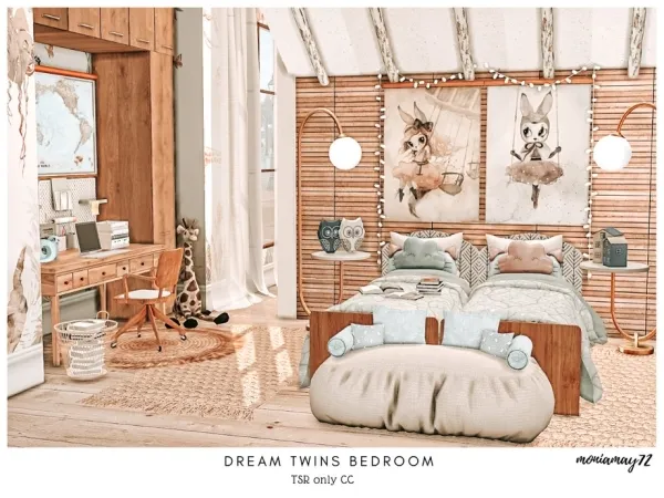 Alpha Dream Twins Bedroom - The Sims 4 Custom Content