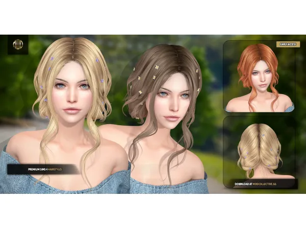 Alpha Wisteria Garden Hairstyle Set by Newsea 43310450277903 - The Sims 4 Custom Content