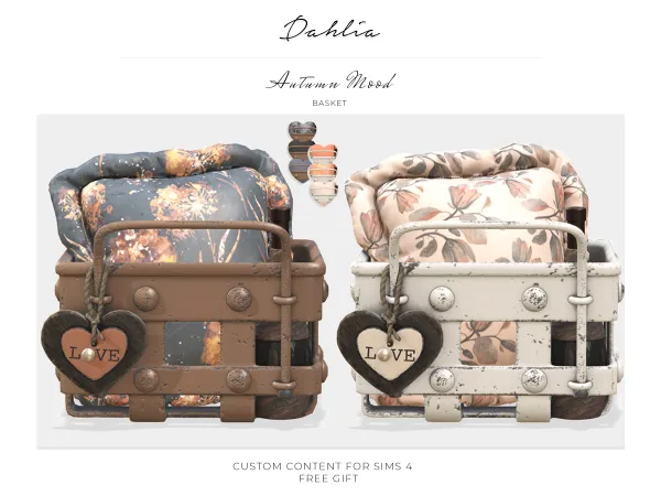 Alpha dahlia autumn mood basket (gift) - The Sims 4 Custom Content