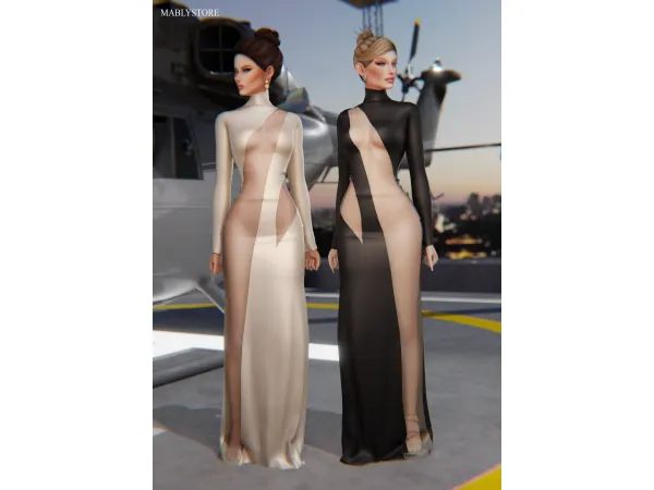 Alpha GANDARA GOWN by Mably Store - The Sims 4 Custom Content